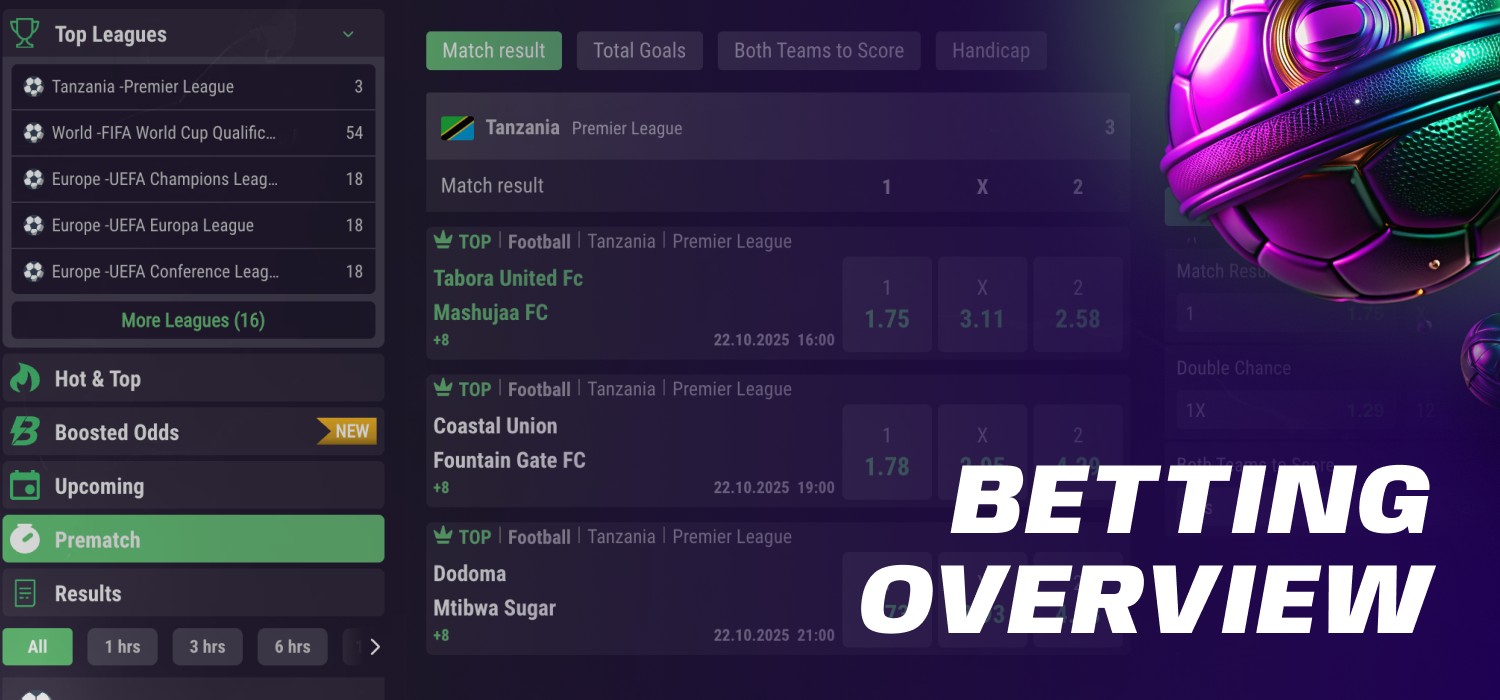 betting on sport events at pmbet